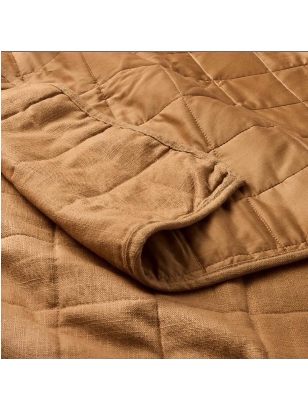 NWT Full/Queen Heavyweight Linen Blend Quilt Warm Brown - Casaluna - Picture 5 of 5